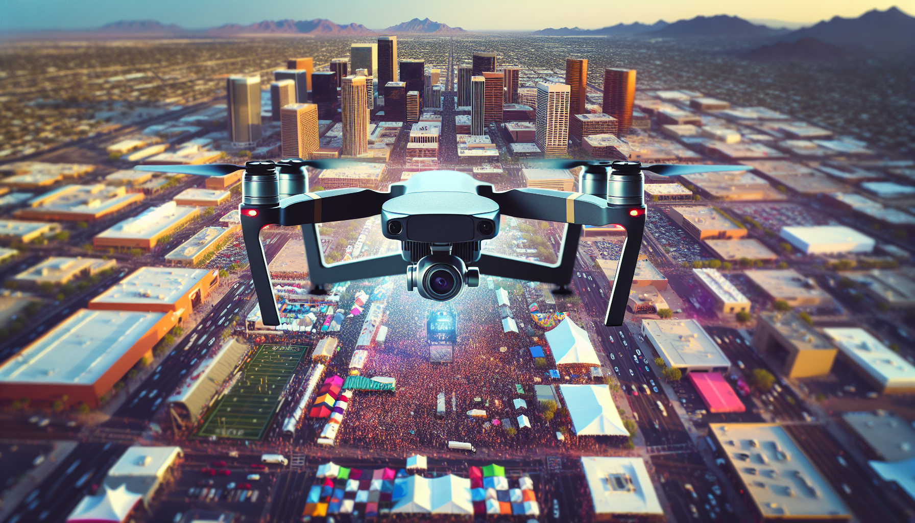 Drone capturing event coverage from above in Phoenix