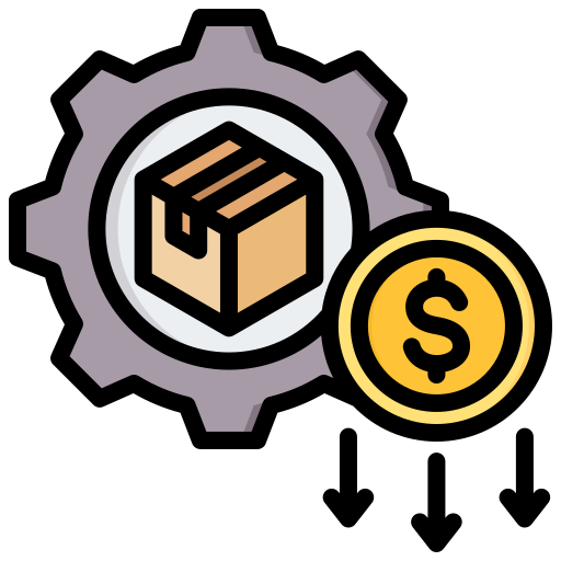 reduced costs flat icon