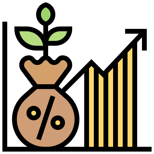 crop yield increase flat icon
