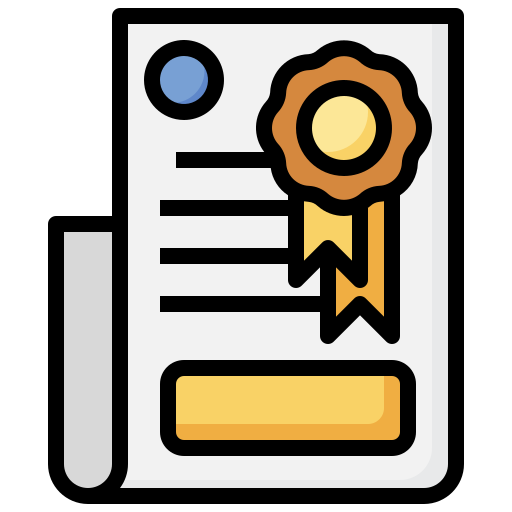 certified flat icon