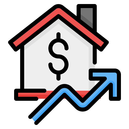 increase property value flat icon increase property value flat icon